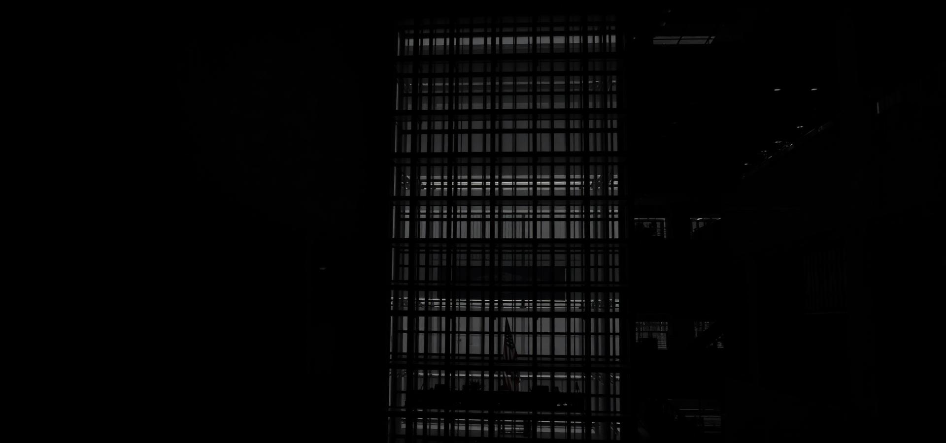 Corporate building with American flag